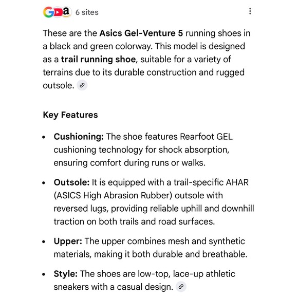 ASICS Gel Venture 5 Women's Trail Running‎ Shoes Black Neon Green Size 8 - Picture 5 of 11